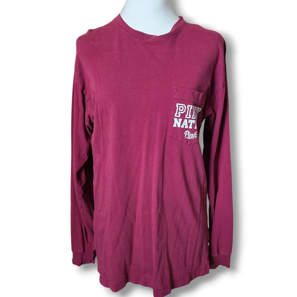 PINK Victoria's Secret Long Sleeve Pocket Tee - Size XS
